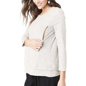 Loyal Hana Christy Nursing Sweatshirt Breast Feeding Zip Front Comfy Size Small